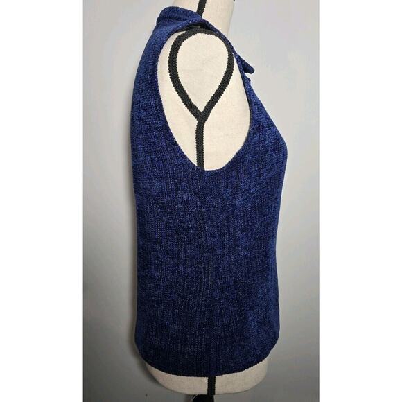 Lynn Yarrington Vest Womens S Blue/Purple Chenille Button Front Hand Woven Lined - Picture 6 of 8